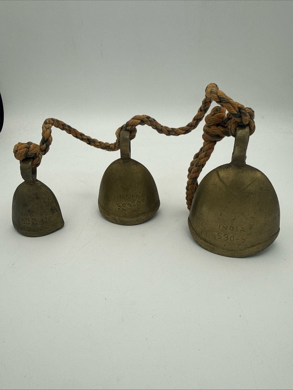 VTG hanging brass bells India Bells of Sarna / rustic harmony bells